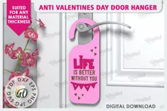 Anti Valentines Day Door Hanger Laser Cut. Love Sign SVG Product Image 1