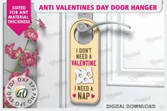 Anti Valentines Day Door Hanger Laser Cut. Love Sign SVG Product Image 1