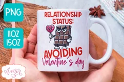 Anti Valentines Mug Wrap PNG, Funny valentines day mug png Product Image 1