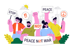 10 Anti War Resistance Demonstration Illustration Product Image 4