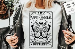 Anti social butterfly tarot card svg, tarot card svg Product Image 1