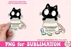Antidepressant Cat PNG, Funny Mental Health Sublimation Product Image 1