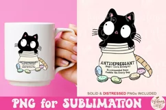 Antidepressant Cat PNG, Funny Mental Health Sublimation Product Image 3