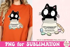 Antidepressant Cat PNG, Funny Mental Health Sublimation Product Image 4