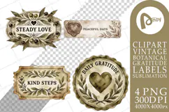 Antique Apothecary Gratitude Seals Sublimation Product Image 1