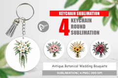 Botanical Wedding Bouquets Keychain Product Image 1