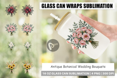 Botanical Wedding Bouquets Glass Can Product Image 1