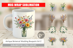 Botanical Wedding Bouquets Mug Wrap Product Image 1