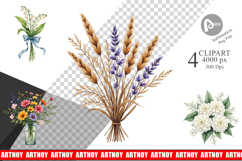 Botanical Wedding Bouquets Clipart Product Image 1