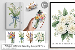 Botanical Wedding Bouquets Digital Paper Product Image 1