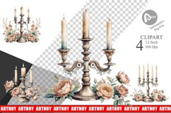 Antique Candlestick Clipart Product Image 1