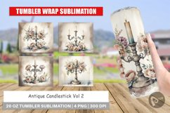 Tumbler Wrap Antique Candlestick Product Image 1