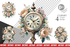 Antique Clock Clipart Product Image 1