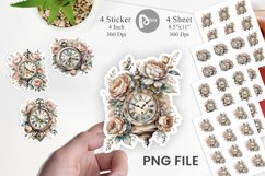 Antique Clock Sticker Product Image 1