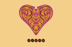 Antique elegance engraved floral heart pattern Product Image 1