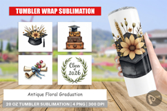 Antique Floral Grad Tumbler Product Image 1