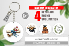 Antique Floral Grad Keychain Product Image 1