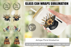 Antique Floral Grad Glass Can Product Image 1