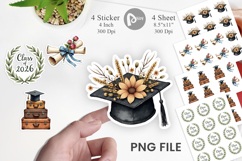 Antique Floral Graduation Sticker Product Image 1