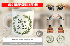 Antique Floral Grad Mug Wrap Product Image 1