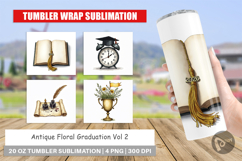 Antique Floral Grad Tumbler Product Image 1