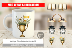 Antique Floral Grad Mug Wrap Product Image 1
