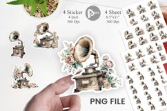 Antique Gramophone Sticker Product Image 1