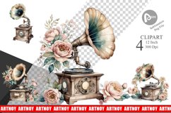 Antique Gramophone Clipart Product Image 1