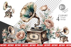 Antique Gramophone Clipart Product Image 1