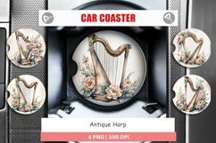 Car Coaster Antique Harp Product Image 1