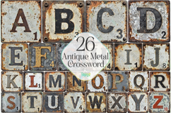 Antique Metal Crossword Letters Bundle Product Image 1