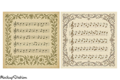 Vintage Music Note Papers Printable for Scrapbooking Crafts Product Image 2
