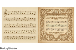 Vintage Music Note Papers Printable for Scrapbooking Crafts Product Image 3