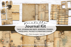 Printable Junk Journal Papers Ephemera kit, Designs for Scrapbooking, Junk Journaling, card making and other paper crafts, aged, old, antique, shabby, vintage