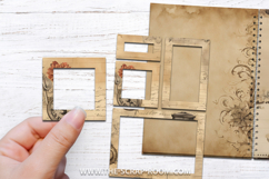Printable neutral Junk Journal Kit Antique digital paper Product Image 10