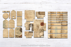 Printable neutral Junk Journal Kit Antique digital paper Product Image 7