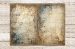 Watercolor aged papers with antique ink stained Junk Journal Pages. Vintage style background with space for text. Antique old paper textures for creating a unique book of memories and scrapbooking pages, paper crafts, stationery design, mugs, etc.
