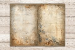 Watercolor aged papers with antique ink stained Junk Journal Pages. Vintage style background with space for text. Antique old paper textures for creating a unique book of memories and scrapbooking pages, paper crafts, stationery design, mugs, etc.