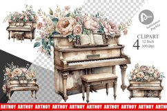 Antique Piano Clipart Product Image 1