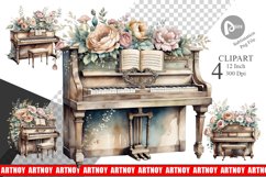 Antique Piano Clipart Product Image 1