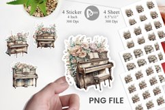 Antique Piano Sticker Product Image 1