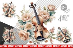 Antique Violin Clipart Product Image 1