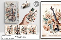 Digital Paper Antique Violin Product Image 1