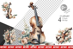 Antique Violin Clipart Product Image 1