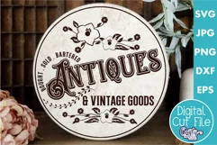 Vintage Farmhouse Home Round Sign Svg | Antiques And Vintage Product Image 1