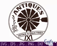 Vintage Farmhouse Home Round Sign Svg | Antiques Product Image 2