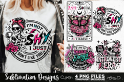 Antisocial Sarcastic PNG Funny Sublimation 4 Designs Product Image 2