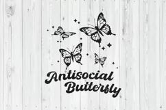 Antisocial Butterfly PNG, Butterfly PNG, Retro Butterfly PNG Product Image 1