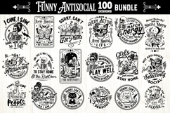 Funny Antisocial skulls svg, funny skull svg bundle 100 Product Image 1