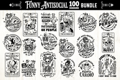 Funny Antisocial skulls svg, funny skull svg bundle 100 Product Image 2